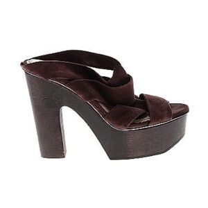 👡 Charlotte Olympia wood and suede platform sandals